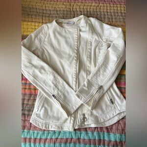 Athleta Cream Leather Jacket